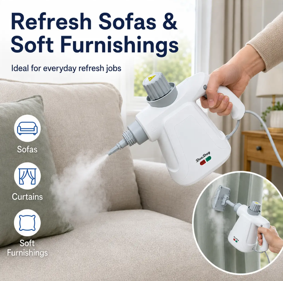 Using the Steam Cleaner on suitable soft furnishings