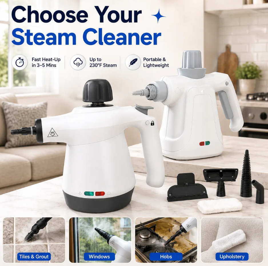 Cleaning around a cooker hob with the Steam Cleaner